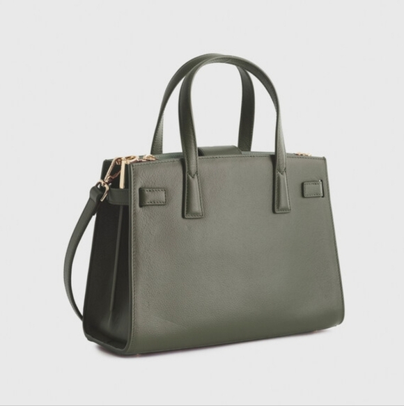 Quince NWTs Italian Leather Small Triple Compartment Satchel - Picture 3 of 12